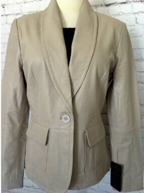 BOD & CHRISTENSEN Faye Tan Genuine Leather Fitted Jacket--NWT--L